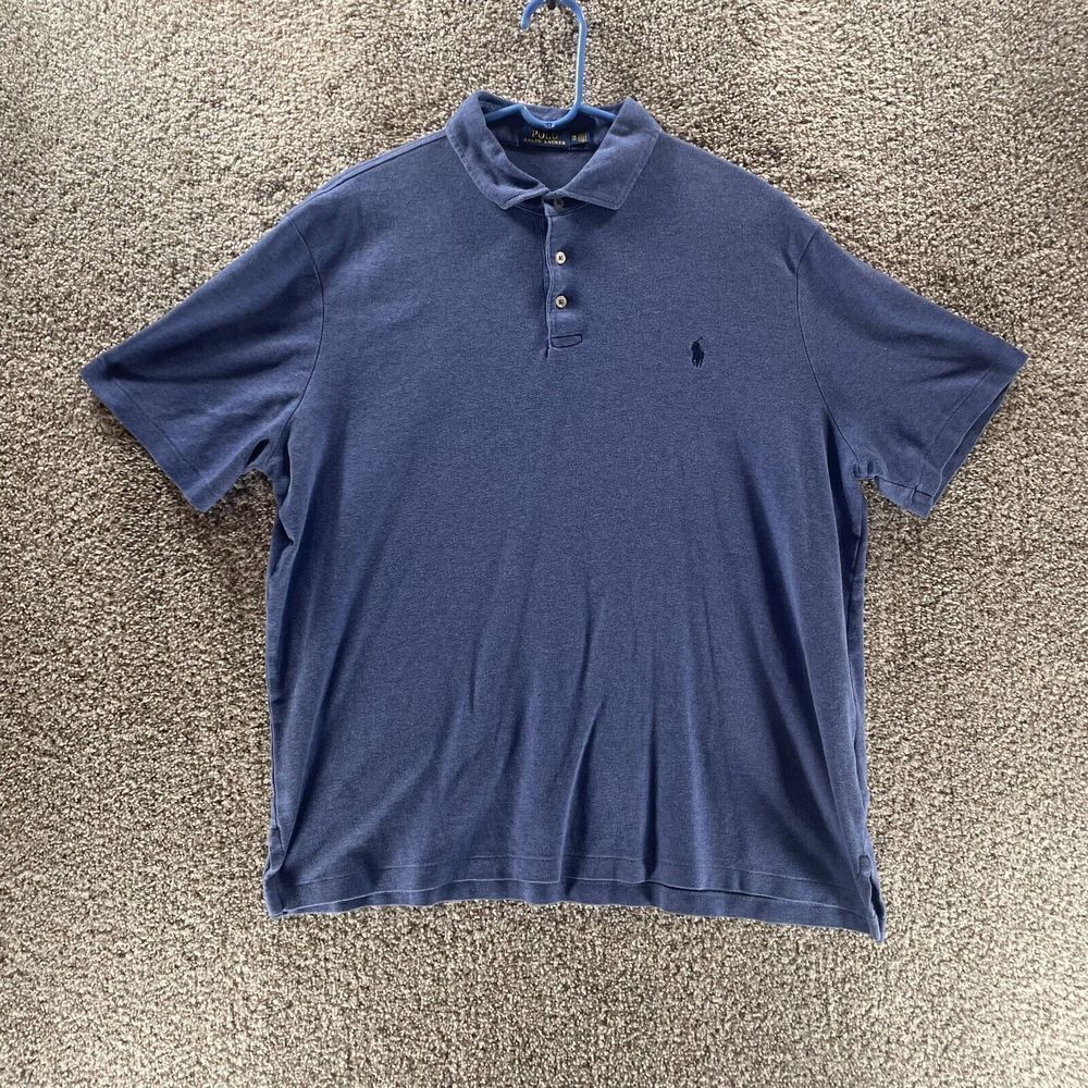 Polo Ralph Lauren Polo Shirt Mens 2XL XXL Blue‎ Rugby Pony Casual Cotton Logo